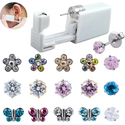 1Unit Safety Sterlised Disposable NO PAIN Piercing Device Machine Tools Easy Ear Piercer Sterile Bezel Crystal Stud Body Jewelry