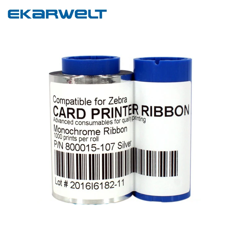 

compatible 800015-107 Sliver Monochrome Ribbon For Zebra iSeries ID Card Printer 1000 Prints P310i P430i P330i p420i p520i