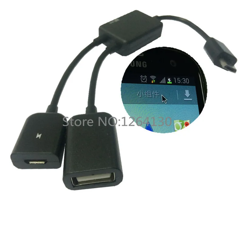Micro USB 2,0 Host OTG disco Flash Cable con poder USB para Galaxy S3 S4 Note3 cargar el teléfono en mismo tiempo