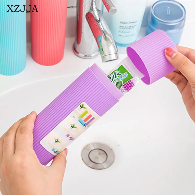 XZJJA High Quality Bathroom Toothbrush Storage Boxe Tooth Brush Toothpaste Organizer Travel Tableware Fork Spoons Container