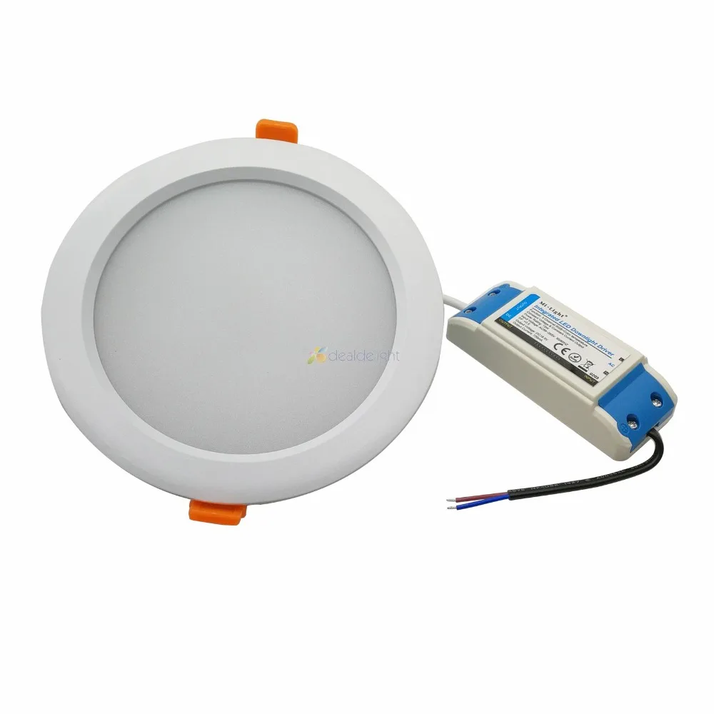 2.4G 15W RGB+CCT Dimmable LED Downlight FUT069 IP54 Waterproof Mi.Light DownLights AC86-265V Round Reccessed Light For Bathroom