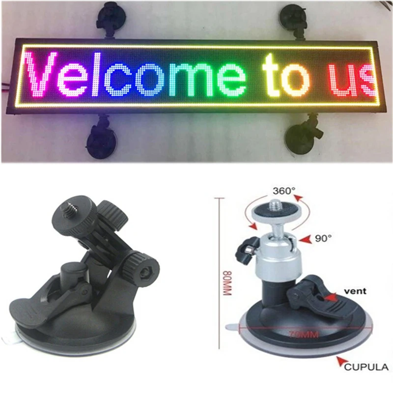 Indoor Programmable Scroll Text Image LED Sign Car Display 21x6 inch RGB Full Color PH4mm Led Sign Car Rear Window Message Board