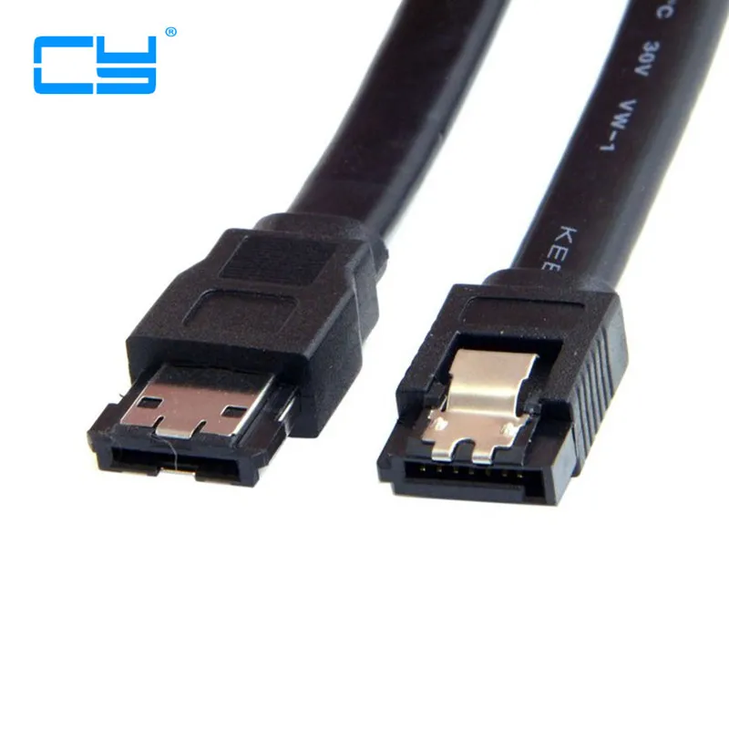 3Gbps Black eSATA II to SATA 7-p Shielded internal External Hard Disk Cable 0.5m 1M 3FT