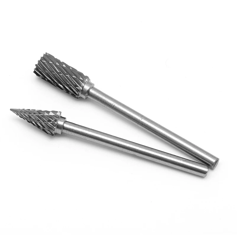 10ชิ้น1/8 "6มิลลิเมตรทังสเตนคาร์ไบด์ตัดโรตารีเสี้ยนชุดเครื่องCNC Engravingบิตเครื่องมือ