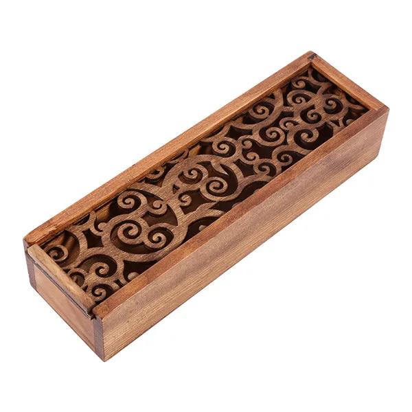 Draagbare Retro Box Hollow Houten Etui Opbergdoos Studenten Leuke Houten Potlood Doos Multi Briefpapier Bureau Opslag Accessoires