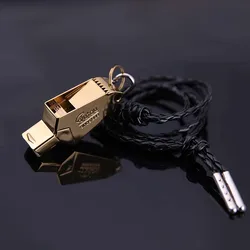 High Quality Gold/Sliver football referee whistle Emergency Survivale  with lanyard Camping Hiking rugby High Sound 120Decibel