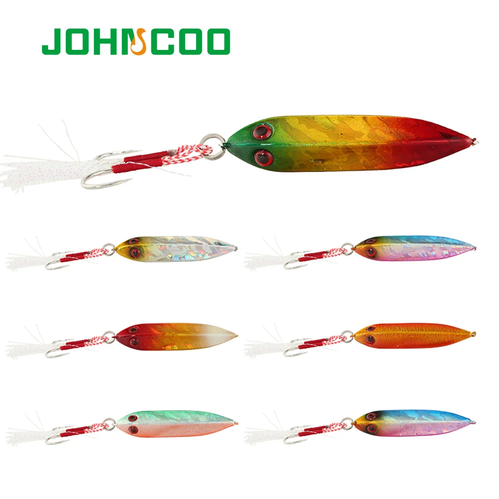 JOHNCOO Metal Jigging Fishing Lures 20g 30gJig Lure Shore Fishing Jigging Artificial Hard Bait Sea Bass Lure