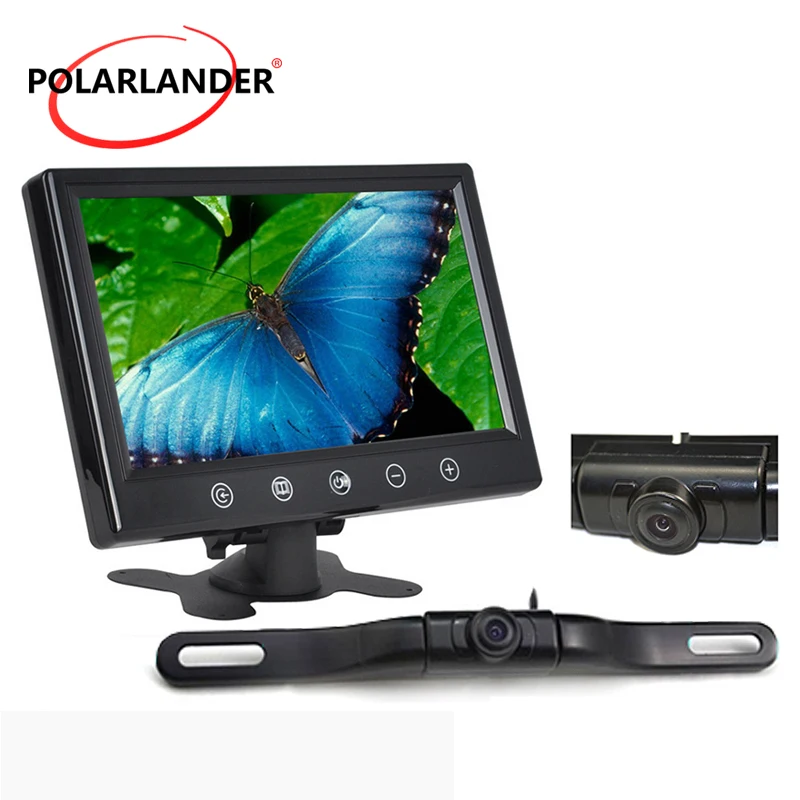 9 inch TFT Screen Car Monitor With  Wireless Night Vision Long Lightless Hidden Parking Monitor LED   GPS Rear Camera