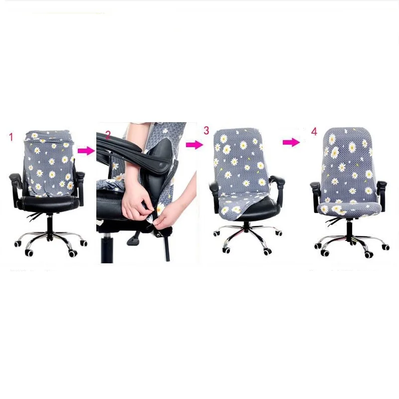 S/M/L Sizes Office Stretch Spandex Chair Covers Anti-dirty Computer Seat Chair Cover Removable Slipcovers For Office Seat Chairs
