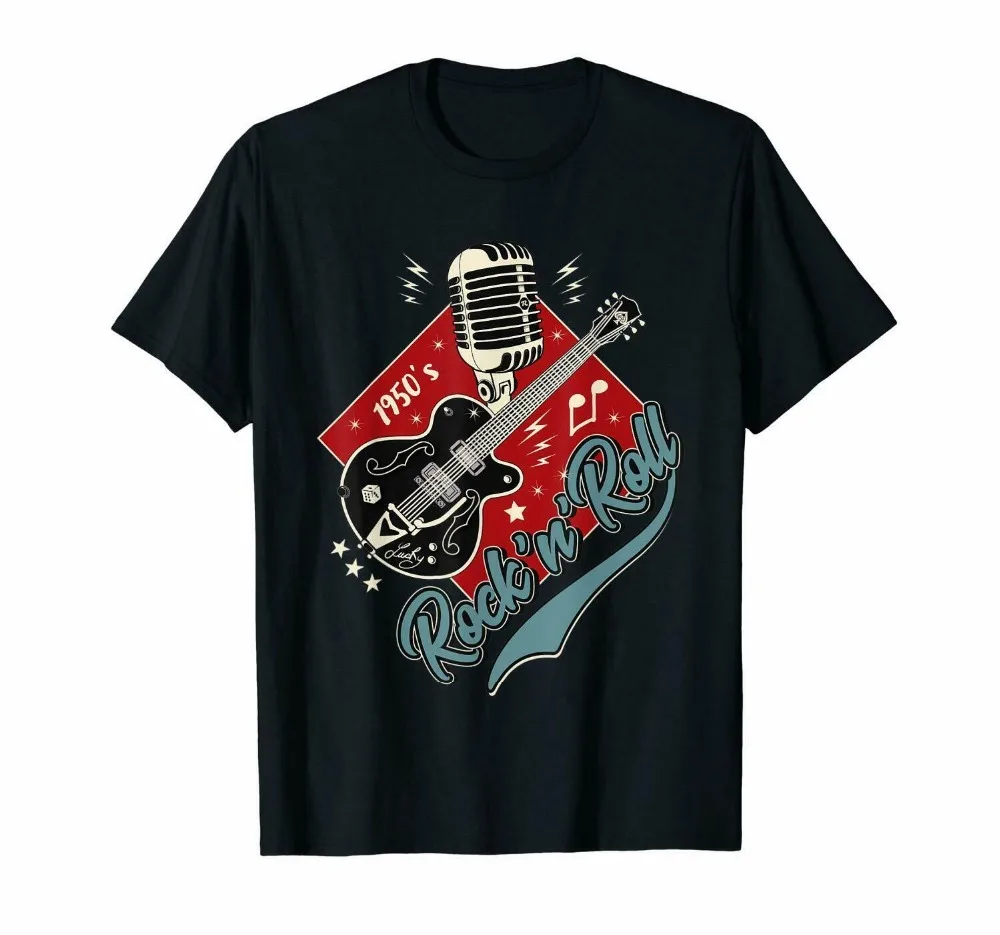 

50S Rockabilly Clothing Swing 1950S Greaser Rocker Black Men 2019 Brand Clothing Tees Casual Male Designing Cheap T Shirts