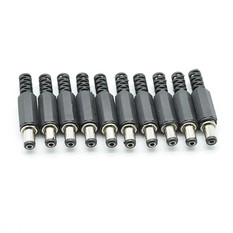 10pcs 5.5*2.1mm DC Power Jack Plugs Male / Female Socket Adapter Connectors  5.5mmx2.1mm For DIY Projects
