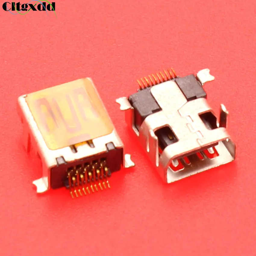 cltgxdd 10~100pcs Female Mini USB jack socket connector Type B 10 Pin SMT SMD DIP V3 port for mobile phone etc,long type