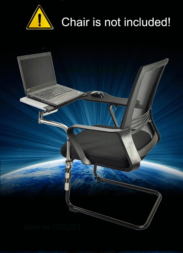 Hyvarwey Full Motion Multifunctional Bow Chair Clamping Keyboard/ Mouse Pad Support Laptop Desk Holder Tablet PC Stand