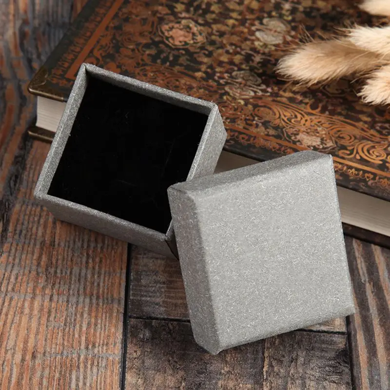 12Pcs Jewelry Organaza Packaging Boxes Wholesale Grey High Paper Favour Gift Box Vintage Design Necklace/Ring/Earrings Box