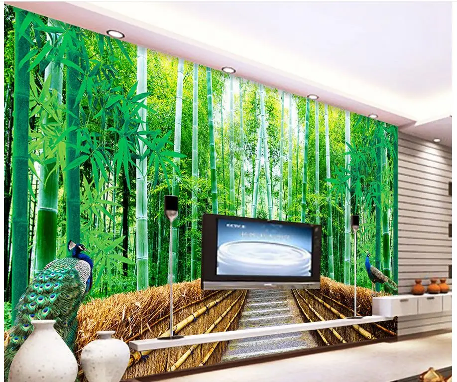 

3d bamboo forest trail landscape classic wallpaper for walls Home Decoration customized wallpaper for walls