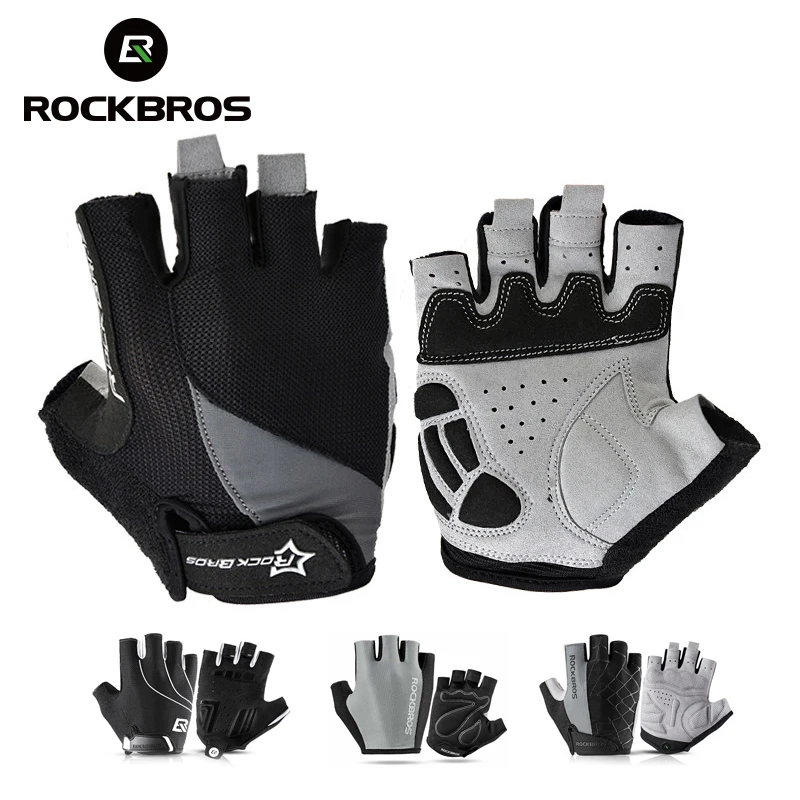 ROCKBROS Cycling Bike Gloves Sweat Design Half Finger Gloves for Men and Women Bicycle Riding Outdoor Sports Gel Pad Gloves