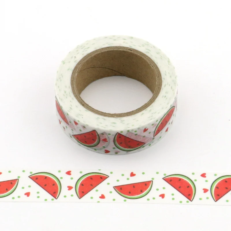 2 unids/lote de cintas Washi decorativas de sandía de verano, cintas adhesivas de papel para álbum de recortes DIY, suministros para escuela y oficina de 10m