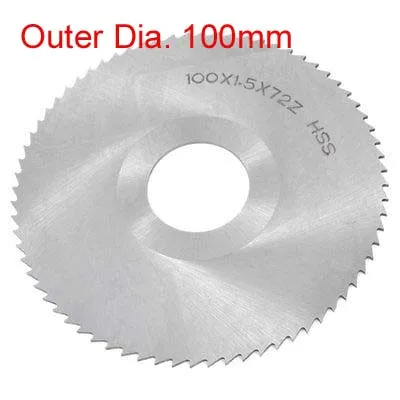 1pc Silver Gray HSS 72 Tooth Slitting Saw Blade 100mm x 27mmHole Dia. x Thickness 0.5/0.8/1/1.2/1.5/2/2.5/3/3.5/4/4.5/5/5.5/6MM