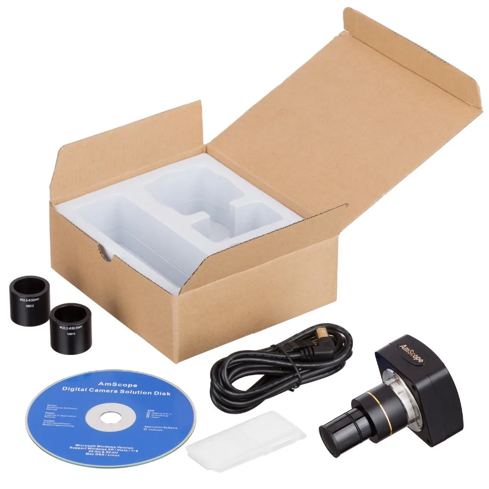 AmScope 10MP USB Microscope Digital Camera + Calibration Kit