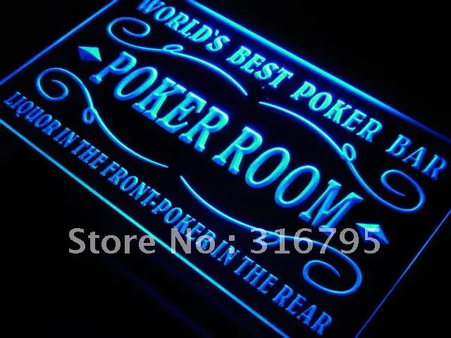 s143 Best Poker Room Liquor Bar Beer LED Neon Light Light Signs On/Off Switch 20+ Colors 5 Sizes