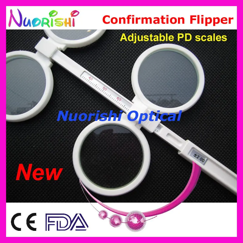 Adjustable PD Scale Ophthalmic Plastic Confirmation Test Flipper  E04-2510