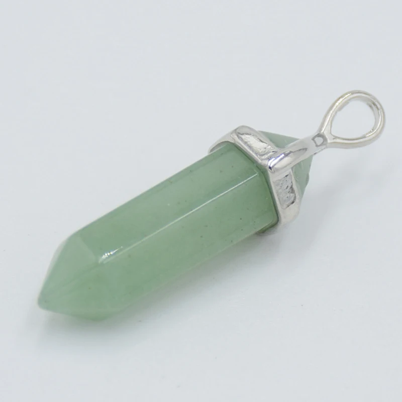 Natural Tiger eye Stone Purple Crystal Quartzs Pendant Hexagonal Column Pillar Bicone Faceted Bead Pendulum Charm Pendants