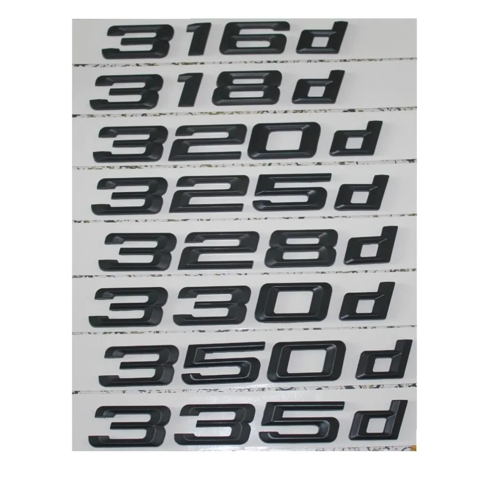 Matt Black 316d 318d 320d 325d 328d 330d 335d Car Emblems Rear Number Letters Badges for BMW 3 Series E90 E46 E91 E92 E93 F30