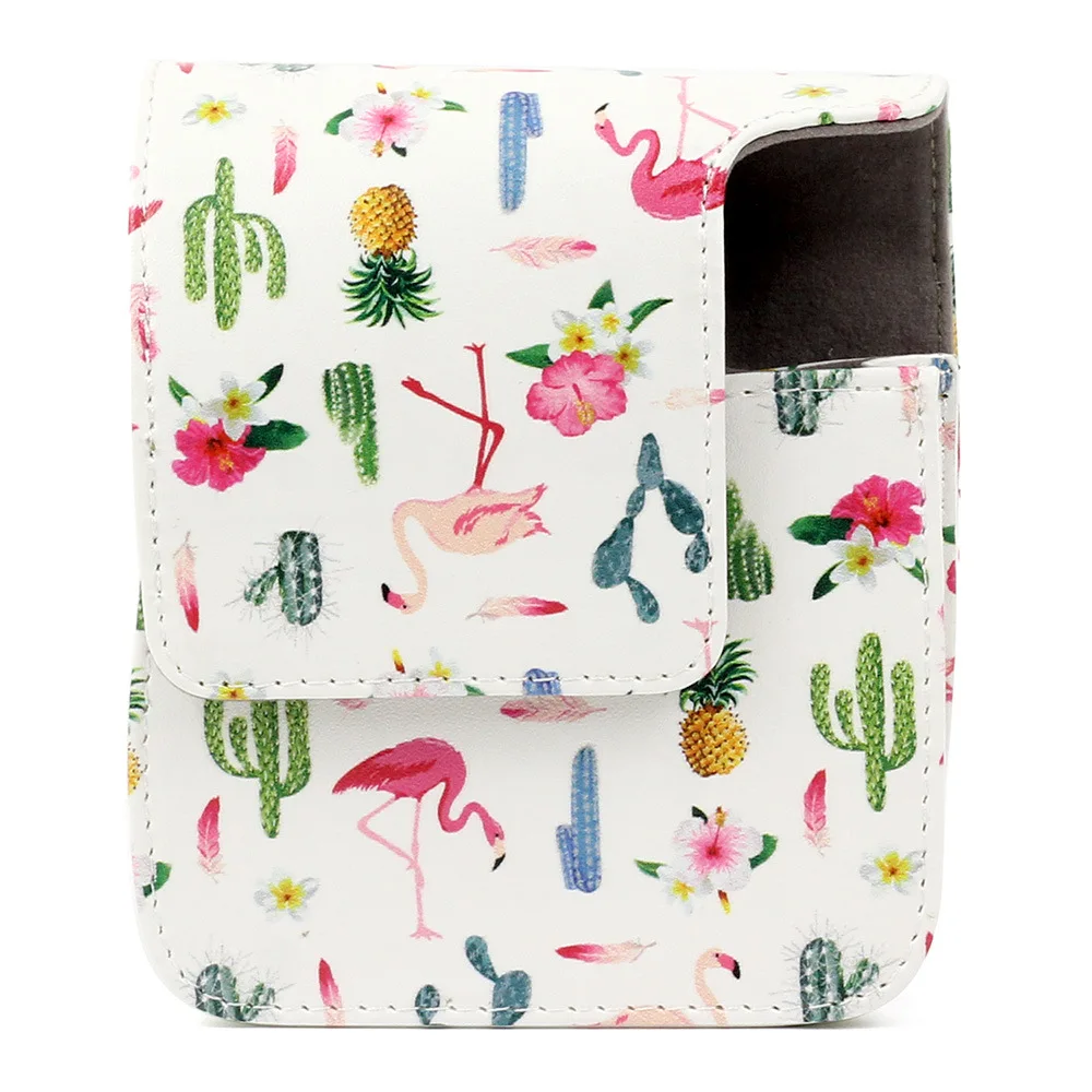 FUJIFILM Instax Mini 90 Neo Classic Camera Case PU Leather Shoulder Strap Camera Bag Crystal PVC Protective Carry Cover