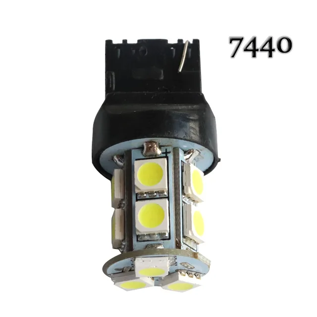 10X Car led T20 W21W led 7443 7440 13 SMD 5050 13LED white red blue yellow turn signal light brake light bulb lamp headlight 12V