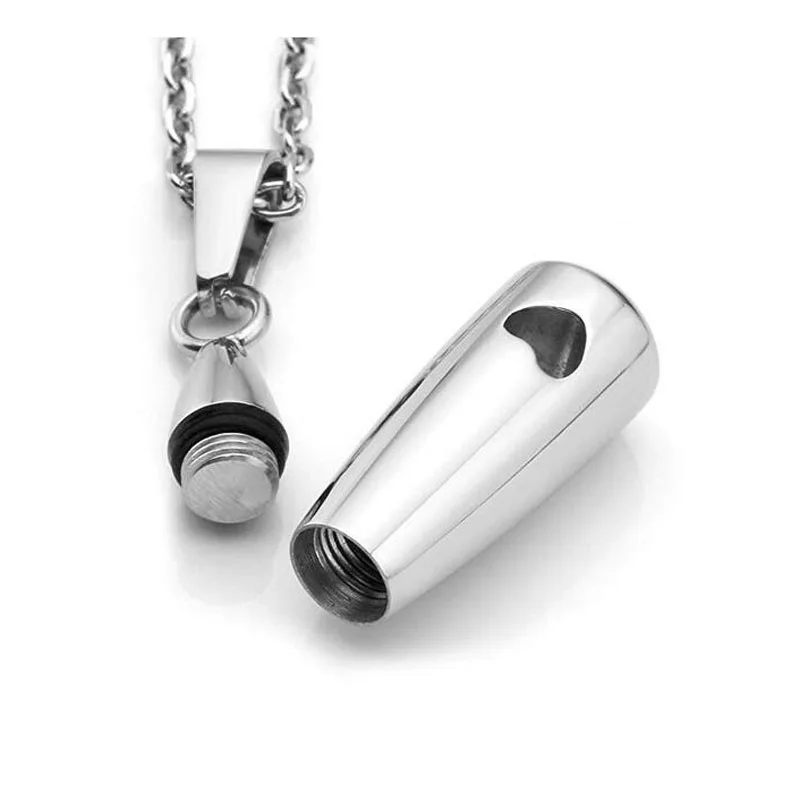 Women Tear Drop Eternity Ashes Urn Cremation Stainless Steel Pendant Necklace