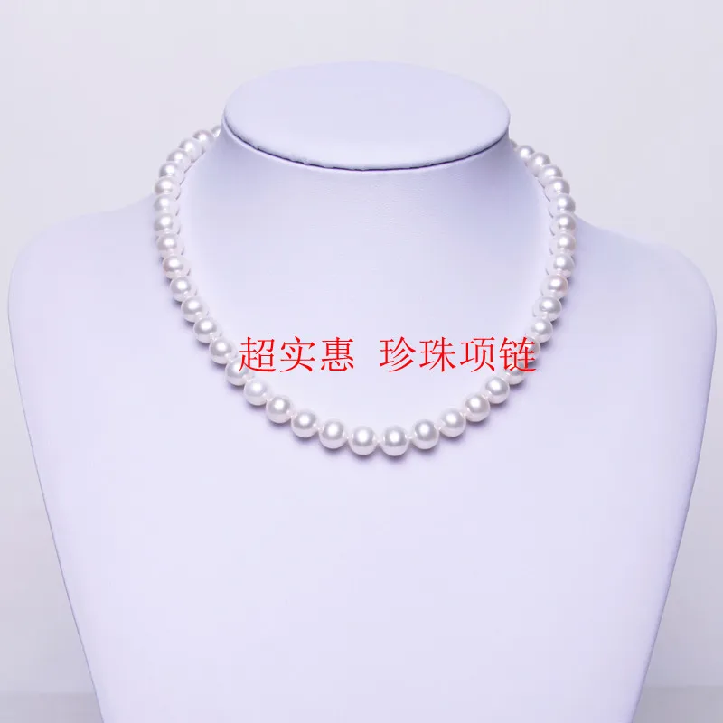 Eternal necklace Women Gift word 925   real natural big The 10-11mm direct origin of Zhuji pearl freshwater necklace