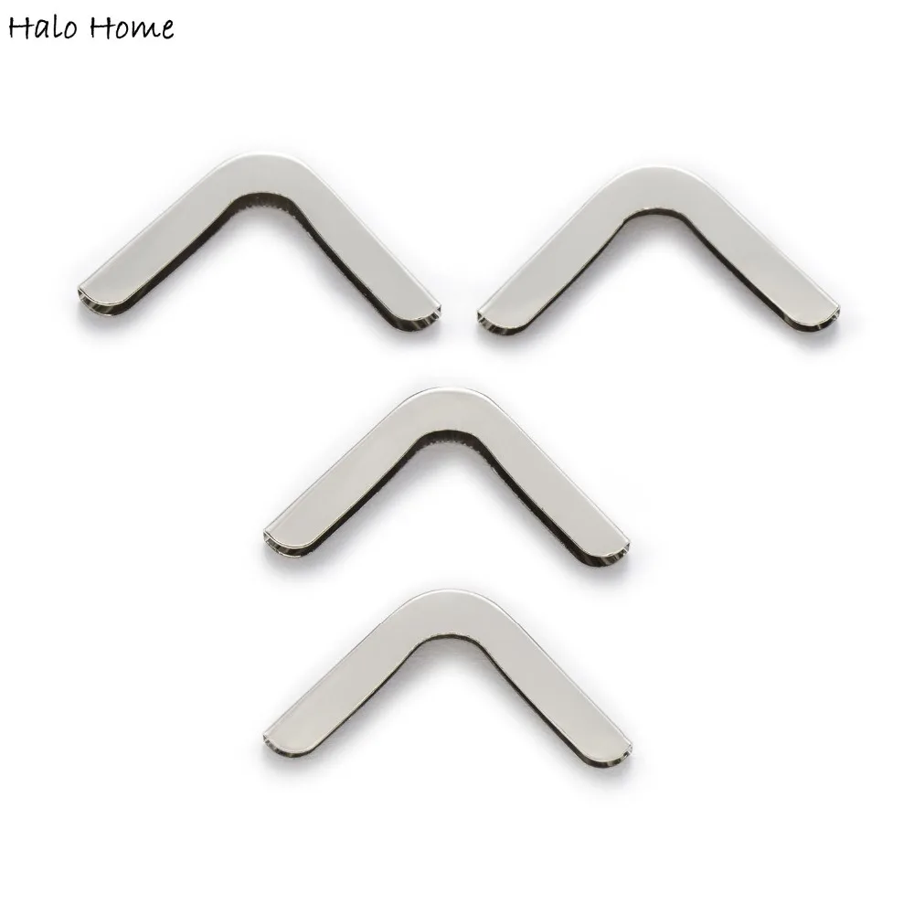 25 Piece Silver Tone Smooth Book Scrapbooking Metal Corner Protectors Jewelry Wood Box Albums Folders Side 30mm(1 1/8\