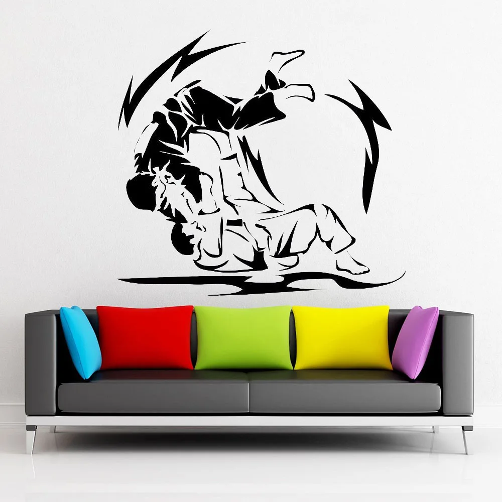 Vinyl Wall Decal Wrestling Sports Competitions Sports Fighting Art Sticker for Boys Kids Room Removable Home Decor Bedroom D215