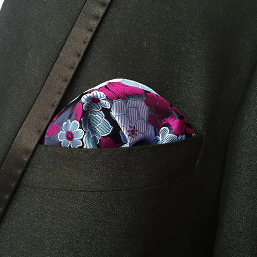 Men Fashion Colorful Paisley Floral Pocket Square Handkerchief Wedding Hanky NEW BWTHZ0227