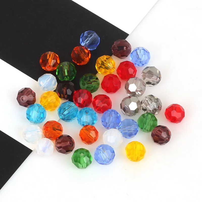 New Mix Color Dia 6mm Austrian Crystal Faceted Beads for DIY Crafts Accessories Round Spacer Glass Beads Rondelles Beads Strings