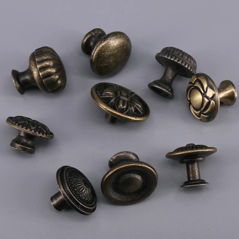 1x Vintage Mental Cupboard Knobs Furniture Cabinet Handle Pull Antique Bronze Drawer Dresser knobs