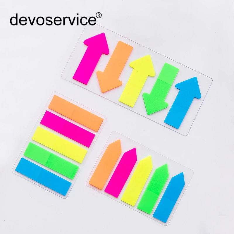 100 Pages Fluorescent Label Sticky Notes Transparent Indicator Bookmark Sticker Kawaii Stationery Sticker Bookmark Flags