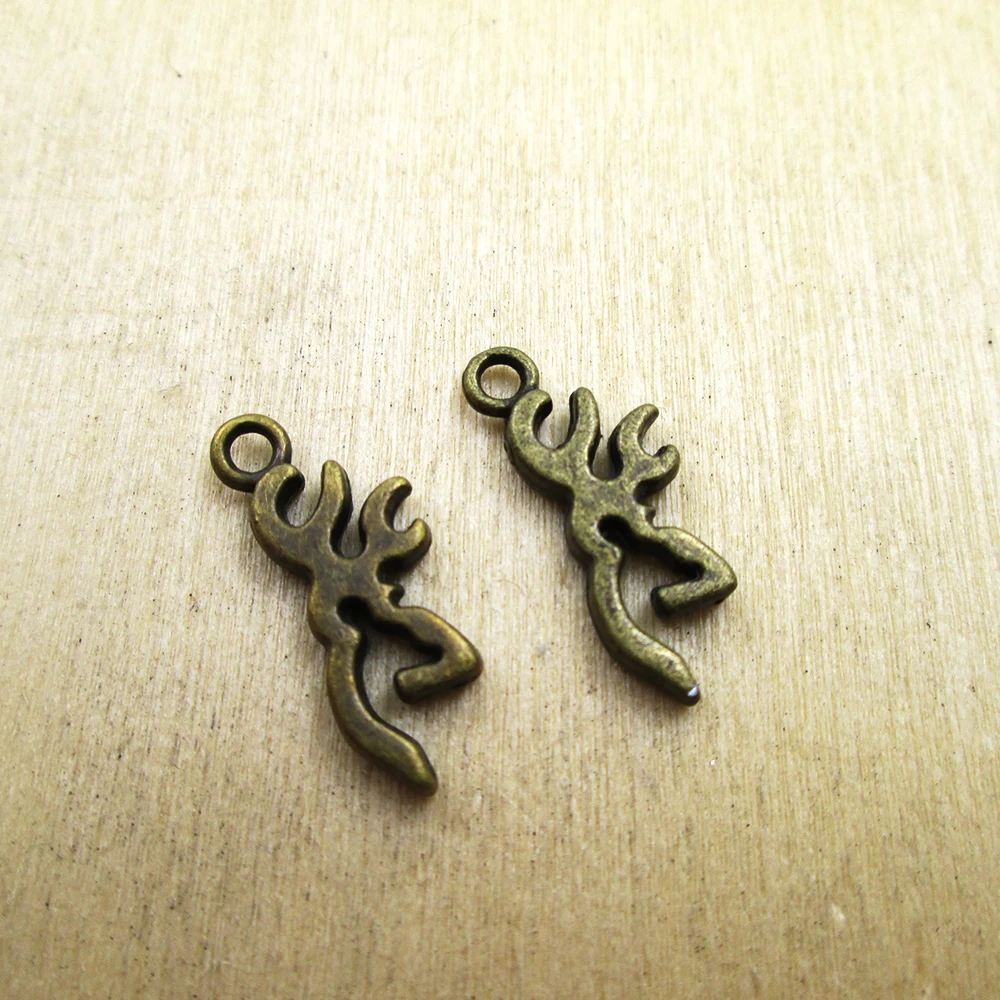 30pcs-- Deer Head Silhouette charm Deer Antlers Charms Pendants DIY necklace/ bracelets  charms antique bronze tone