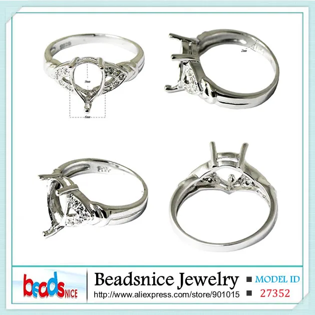 Beadsnice ID27352 Diy 925 sterling silver rings wholesale top quality Semi Mount ring settings without stones for designer