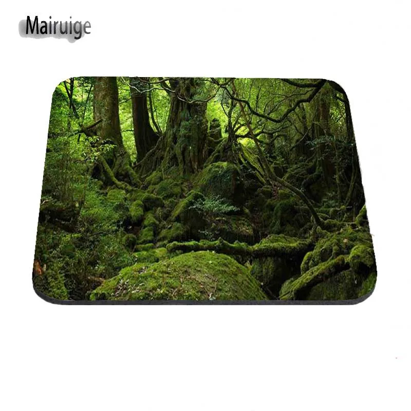 New Arrival Deep In Green Forest Anti-Slip Rectangle Mouse Pad Customized Supported  Decorate You Desk 18*22/25*20/29*25*2cm