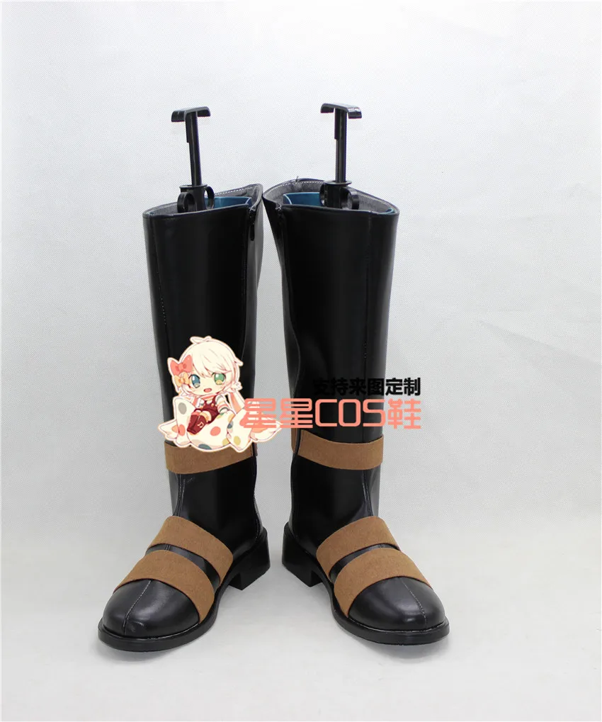 Black Butler Kuroshitsuji Black Long Cosplay Shoes Boots X002