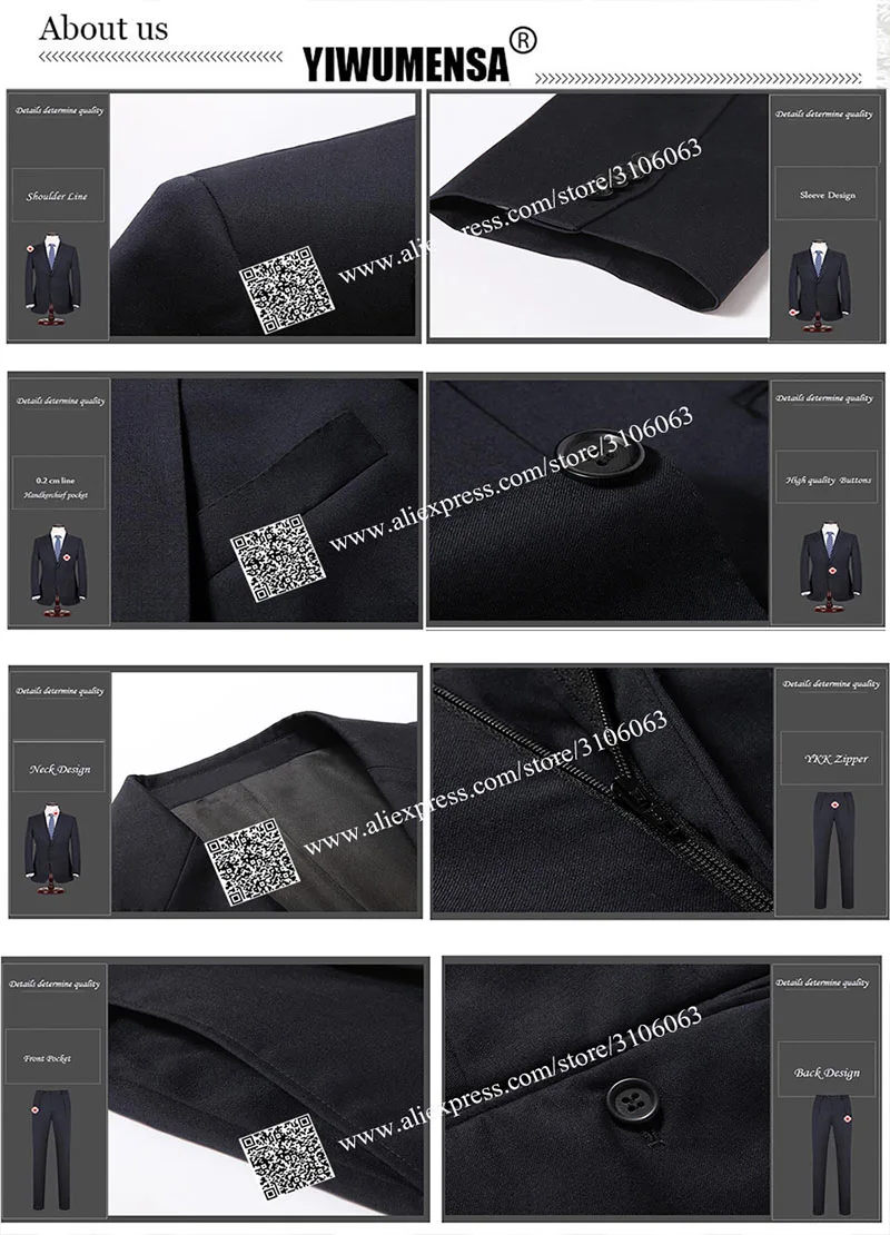 Men's Embellished Three-Piece Suit — product detail 9