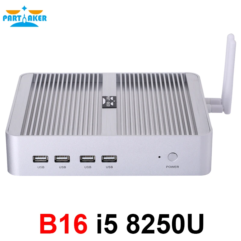 Mới Nhất Kaby Lake R 8th Gen Quad Core Quạt Không Cánh Mini PC Win 10 Intel Core I5 8250U UHD Graphics 620 wifi HDMI Mini Máy Tính DDR4