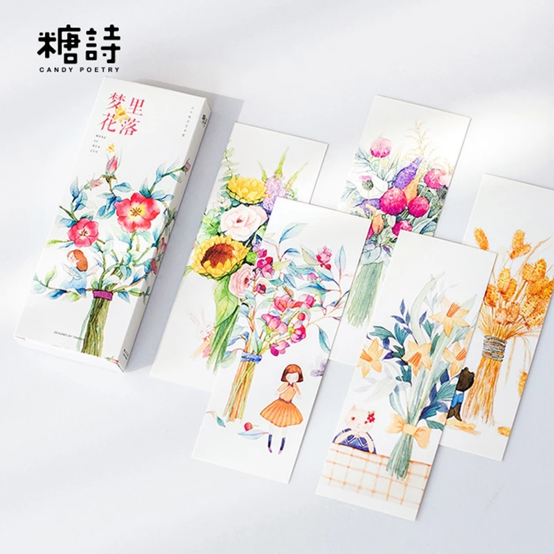 

30PCS/lot Paper Bookmark Stationery Bookmarks Book Holder Message Card School Supplies The Bouquet and Its Master