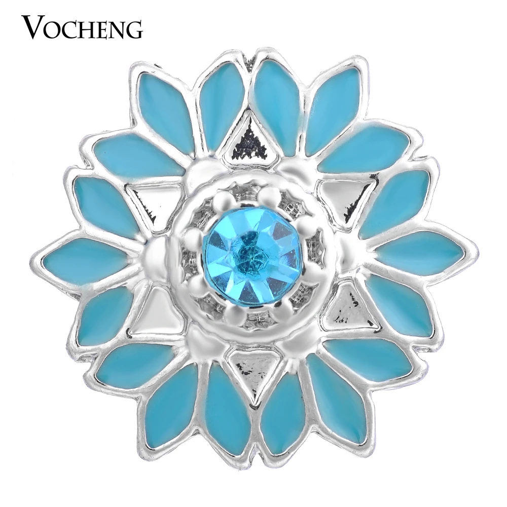 Vocheng Ginger Snaps Painted Design Blue Pink 18mm Button Jewelry Vn-1374