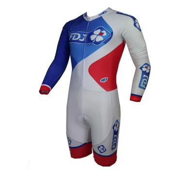 

2015 FDJ TEAM Skinsuit Bodysuit Summer Cycling LONG Jersey Sets Bicycle Clothing MTB Maillot Ropa Ciclismo