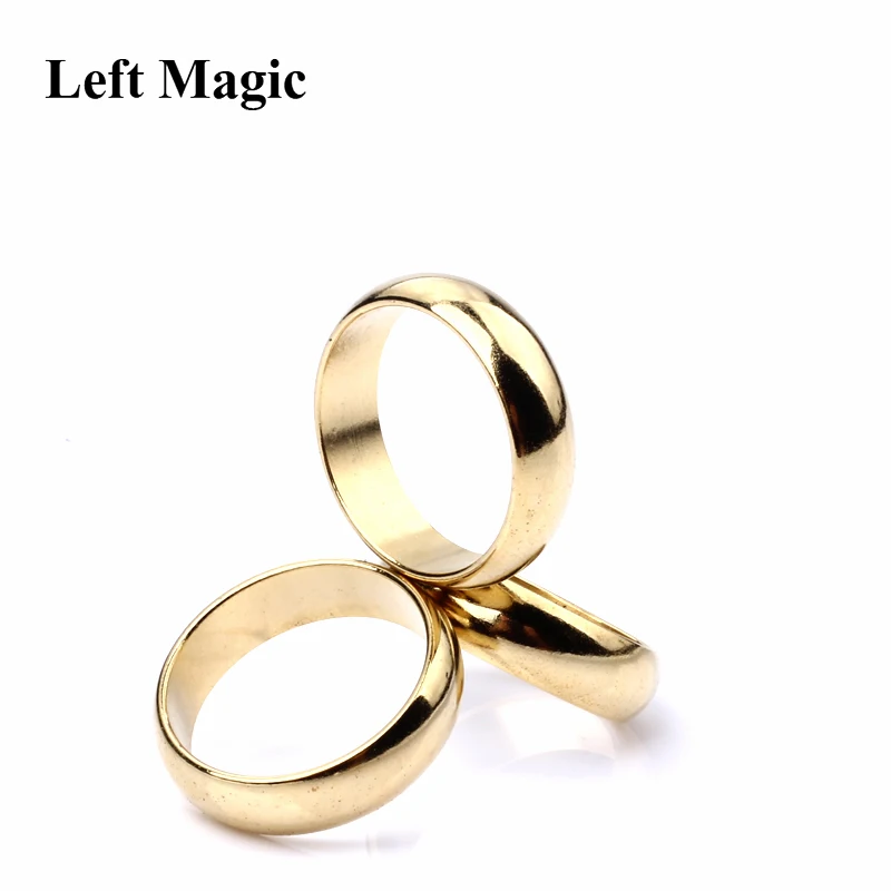 1 Pcs Gold Plate Ring Magic Tricks For Circular Arc Magnetic Ring 18mm/19mm/20mm/21mm Close Up Magic Props-Wizard PK Ring B1032