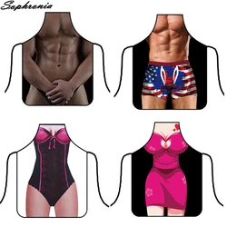 3D Funny Muscle Man Aprons Women Apron Dinner BBQ Party Cooking Apron Adult Baking Accessories Funny Gifts For Men CWQ011