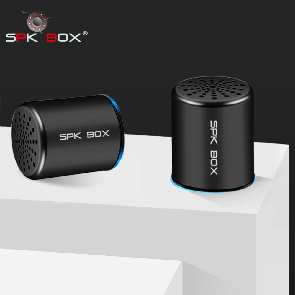 SPK BOX 2 Packs TWS System Wireless Bluetooth Speaker Metal Portable Mini Stereo Sound Loudspeaker MP3 Music Play Microphone 3W