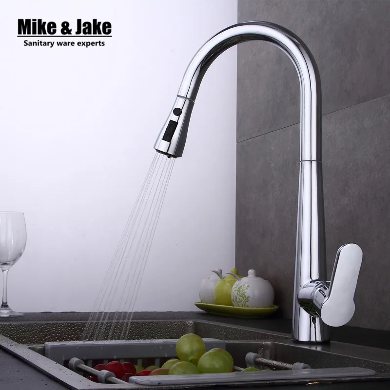 New Arrival Pull out Kitchen faucet 3 function Sink mixer Faucet  Pull Out Dual Sprayer Nozzle Hot Cold Mixer Water Taps MJ408